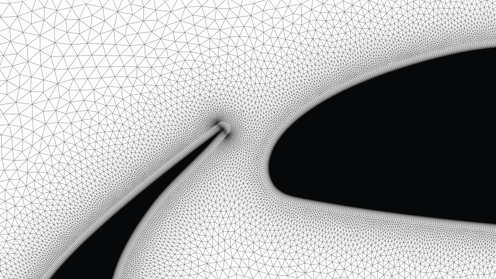 Mesh detail in the gap between the slat and main element